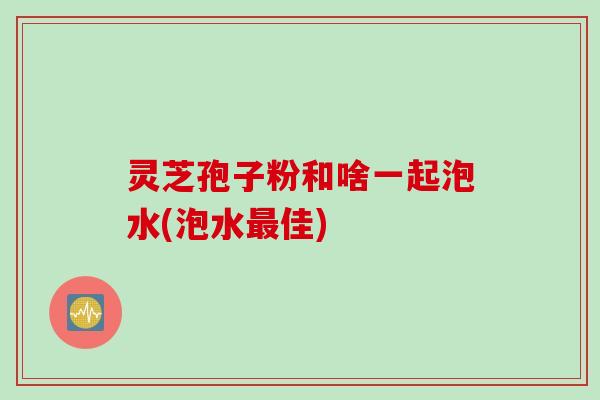 灵芝孢子粉和啥一起泡水(泡水最佳)