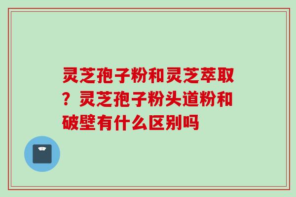 灵芝孢子粉和灵芝萃取？灵芝孢子粉头道粉和破壁有什么区别吗