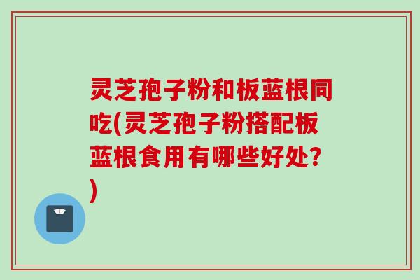 灵芝孢子粉和板蓝根同吃(灵芝孢子粉搭配板蓝根食用有哪些好处？)