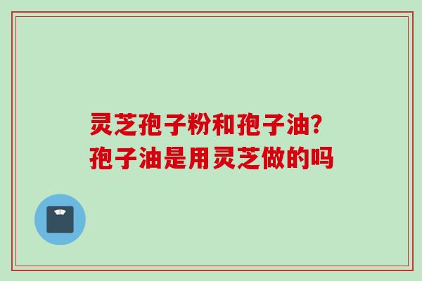 灵芝孢子粉和孢子油?孢子油是用灵芝做的吗 灵芝孢子粉和孢子油?孢子油是用灵芝做的吗