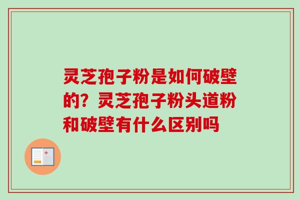 灵芝孢子粉是如何破壁的？灵芝孢子粉头道粉和破壁有什么区别吗
