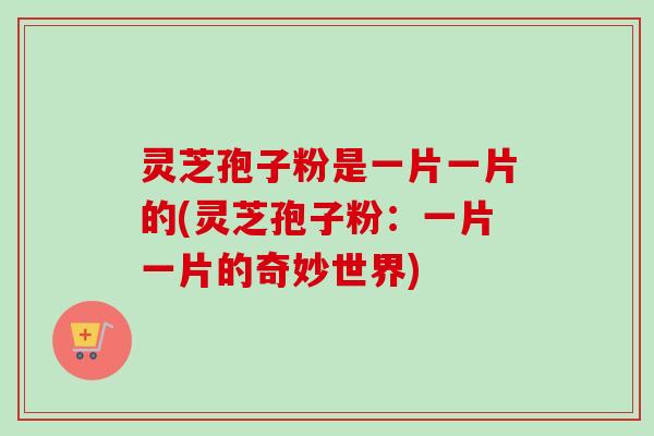 灵芝孢子粉是一片一片的(灵芝孢子粉：一片一片的奇妙世界)