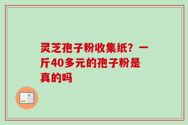 灵芝孢子粉收集纸？一斤40多元的孢子粉是真的吗