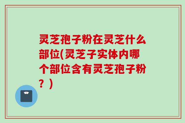 灵芝孢子粉在灵芝什么部位(灵芝子实体内哪个部位含有灵芝孢子粉？)
