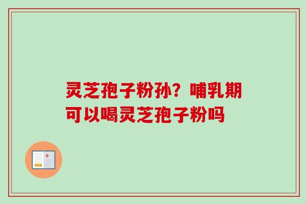 灵芝孢子粉孙？哺乳期可以喝灵芝孢子粉吗