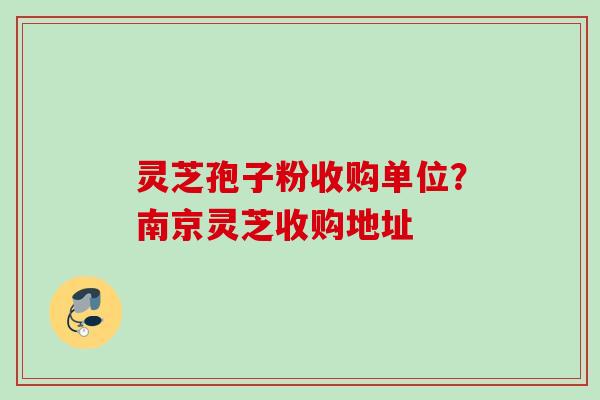 灵芝孢子粉收购单位？南京灵芝收购地址