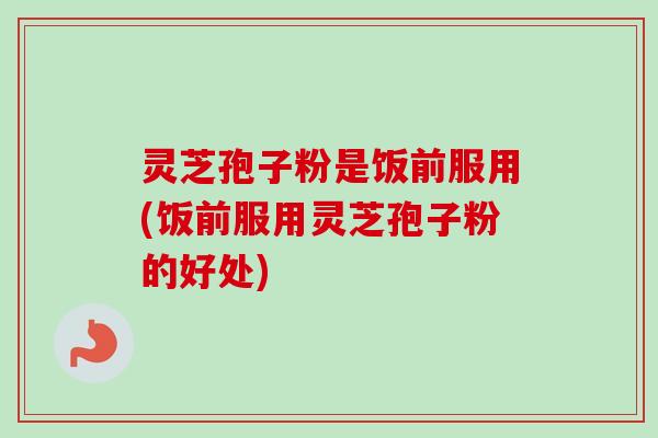 灵芝孢子粉是饭前服用(饭前服用灵芝孢子粉的好处)