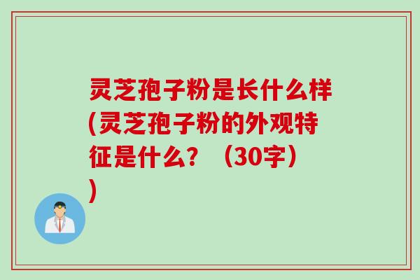 灵芝孢子粉是长什么样(灵芝孢子粉的外观特征是什么？（30字）)