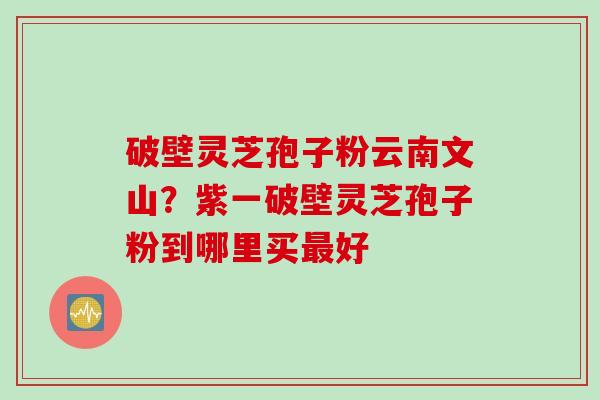破壁灵芝孢子粉云南文山？紫一破壁灵芝孢子粉到哪里买最好