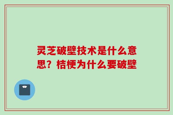 灵芝破壁技术是什么意思?桔梗为什么要破壁 灵芝破壁技术是什么意思?桔梗为什么要破壁