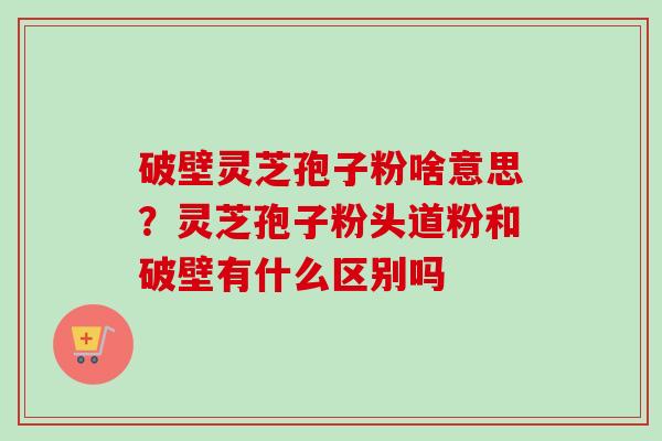 破壁灵芝孢子粉啥意思？灵芝孢子粉头道粉和破壁有什么区别吗