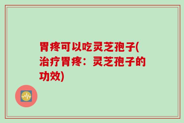 胃疼可以吃灵芝孢子(治疗胃疼：灵芝孢子的功效)