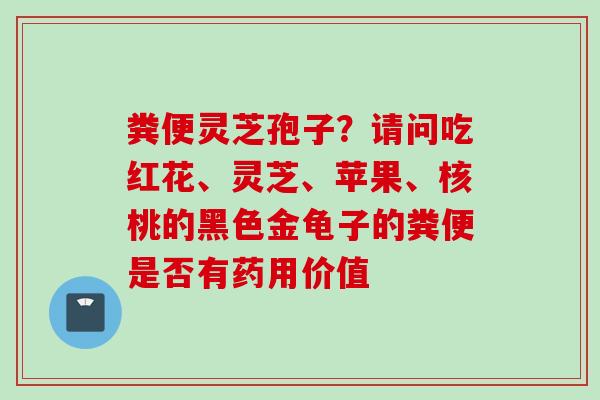 粪便灵芝孢子？请问吃红花、灵芝、苹果、核桃的黑色金龟子的粪便是否有药用价值