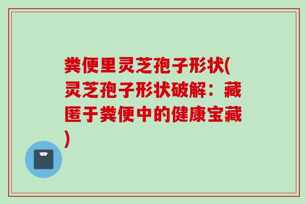 粪便里灵芝孢子形状(灵芝孢子形状破解：藏匿于粪便中的健康宝藏)