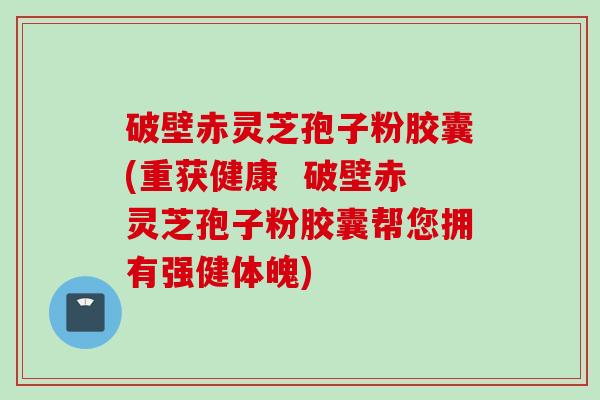 破壁赤灵芝孢子粉胶囊(重获健康  破壁赤灵芝孢子粉胶囊帮您拥有强健体魄)