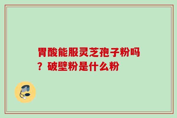胃酸能服灵芝孢子粉吗？破壁粉是什么粉