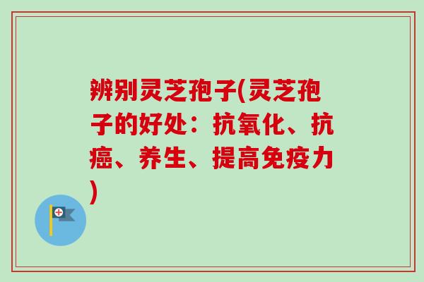 辨别灵芝孢子(灵芝孢子的好处：抗氧化、抗癌、养生、提高免疫力)
