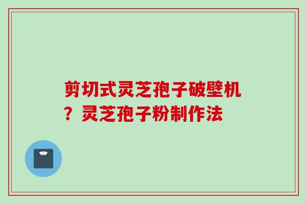 剪切式灵芝孢子破壁机？灵芝孢子粉制作法