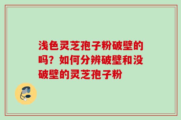 浅色灵芝孢子粉破壁的吗？如何分辨破壁和没破壁的灵芝孢子粉