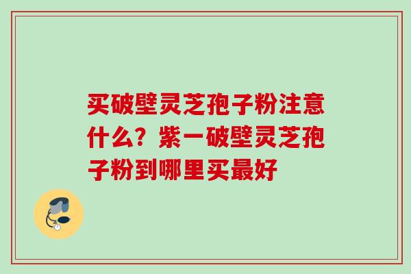 买破壁灵芝孢子粉注意什么？紫一破壁灵芝孢子粉到哪里买最好
