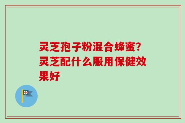 灵芝孢子粉混合蜂蜜?灵芝配什么服用保健效果好 灵芝孢子粉混合蜂蜜?灵芝配什么服用保健效果好
