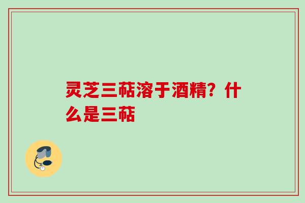 灵芝三萜溶于酒精？什么是三萜