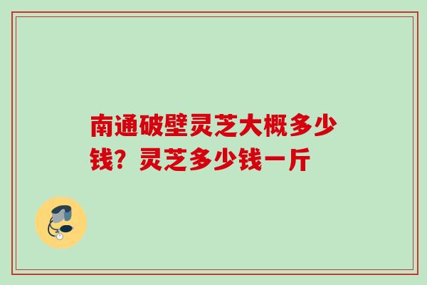 南通破壁灵芝大概多少钱？灵芝多少钱一斤