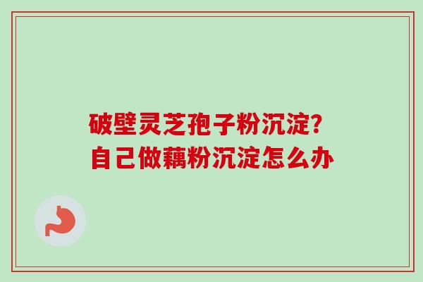 破壁灵芝孢子粉沉淀？自己做藕粉沉淀怎么办