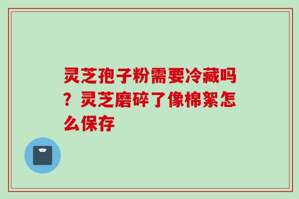 灵芝孢子粉需要冷藏吗？灵芝磨碎了像棉絮怎么保存