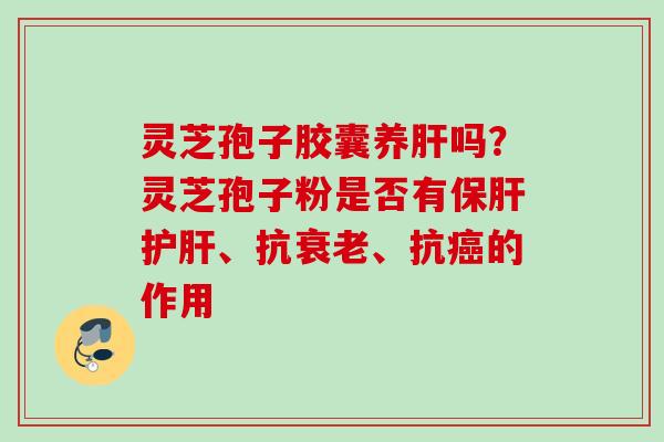 灵芝孢子胶囊养肝吗？灵芝孢子粉是否有保肝护肝、抗衰老、抗癌的作用