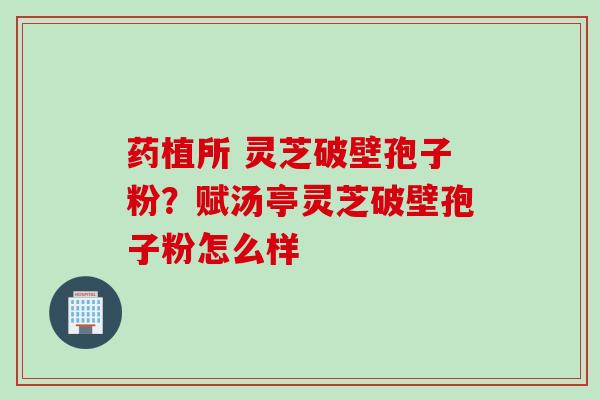 药植所 灵芝破壁孢子粉？赋汤亭灵芝破壁孢子粉怎么样
