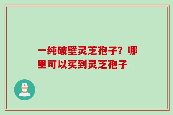 一纯破壁灵芝孢子？哪里可以买到灵芝孢子