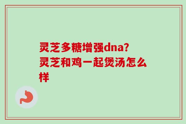 灵芝多糖增强dna？灵芝和鸡一起煲汤怎么样