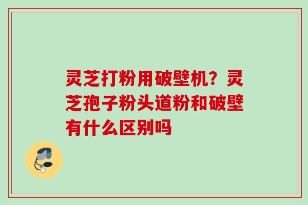 灵芝打粉用破壁机？灵芝孢子粉头道粉和破壁有什么区别吗