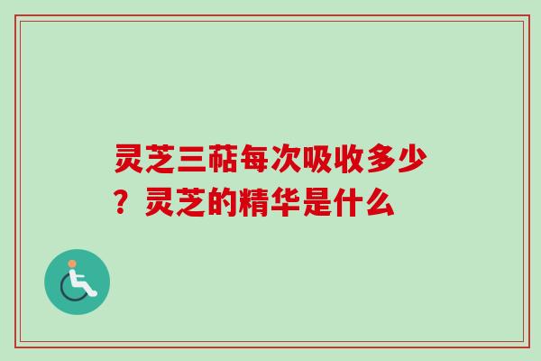 灵芝三萜每次吸收多少？灵芝的精华是什么