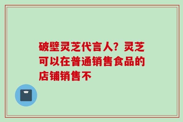 破壁灵芝代言人？灵芝可以在普通销售食品的店铺销售不