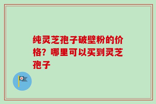 纯灵芝孢子破壁粉的价格？哪里可以买到灵芝孢子