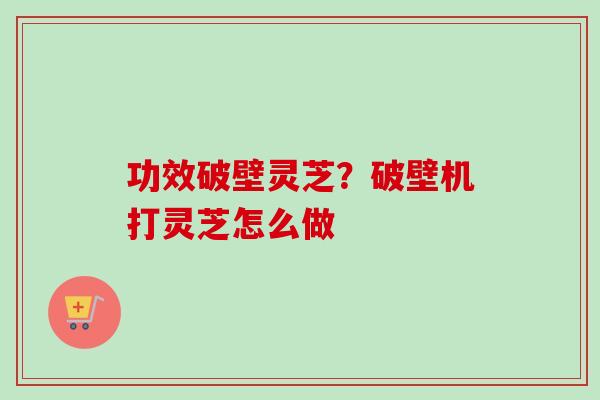 功效破壁灵芝？破壁机打灵芝怎么做
