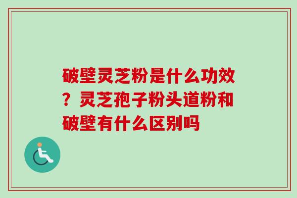破壁灵芝粉是什么功效？灵芝孢子粉头道粉和破壁有什么区别吗