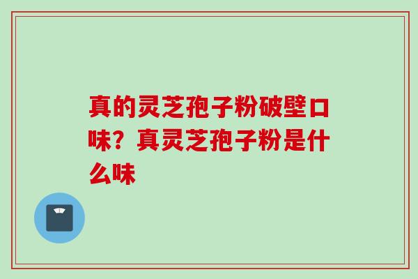 真的灵芝孢子粉破壁口味？真灵芝孢子粉是什么味