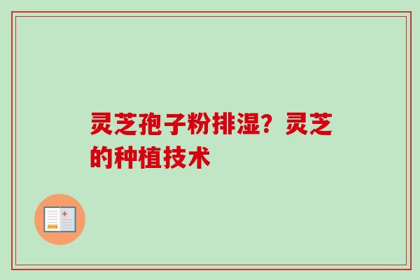 灵芝孢子粉排湿？灵芝的种植技术