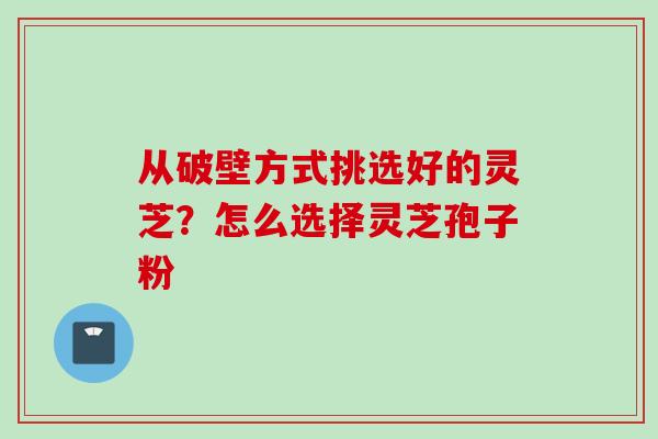 从破壁方式挑选好的灵芝？怎么选择灵芝孢子粉