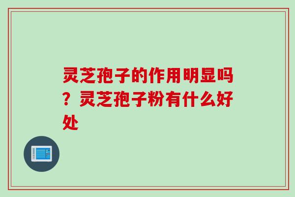灵芝孢子的作用明显吗？灵芝孢子粉有什么好处