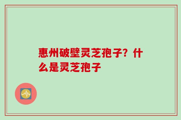 惠州破壁灵芝孢子？什么是灵芝孢子