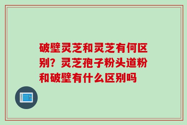 破壁灵芝和灵芝有何区别？灵芝孢子粉头道粉和破壁有什么区别吗