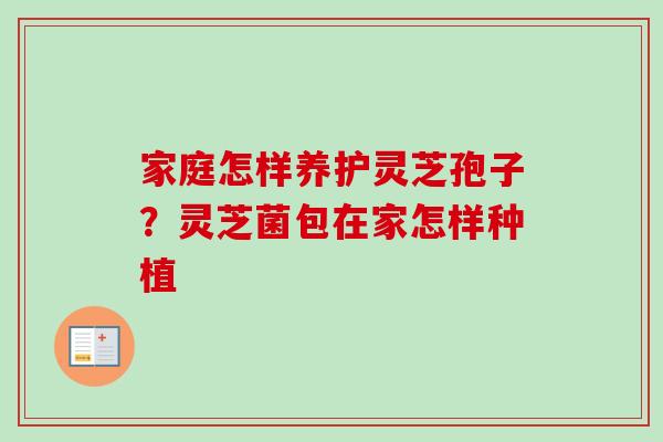 家庭怎样养护灵芝孢子？灵芝菌包在家怎样种植
