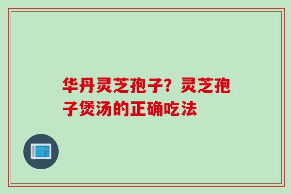华丹灵芝孢子？灵芝孢子煲汤的正确吃法