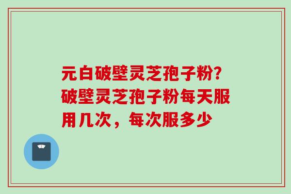 元白破壁灵芝孢子粉？破壁灵芝孢子粉每天服用几次，每次服多少