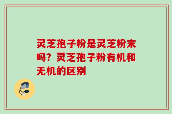 灵芝孢子粉是灵芝粉末吗？灵芝孢子粉有机和无机的区别