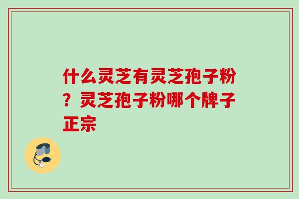 什么灵芝有灵芝孢子粉？灵芝孢子粉哪个牌子正宗